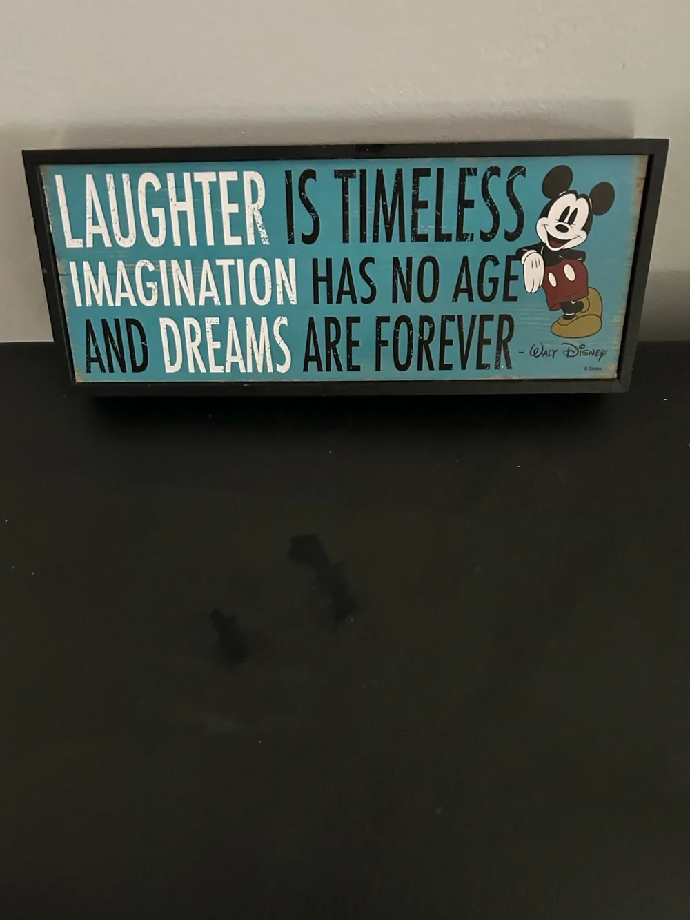 Disney Teal & Black Mickey Mouse Inspirational Wall Sign
